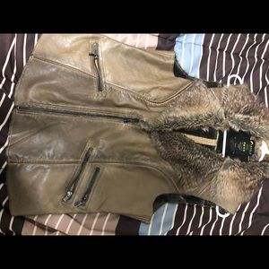 Brown fur vest